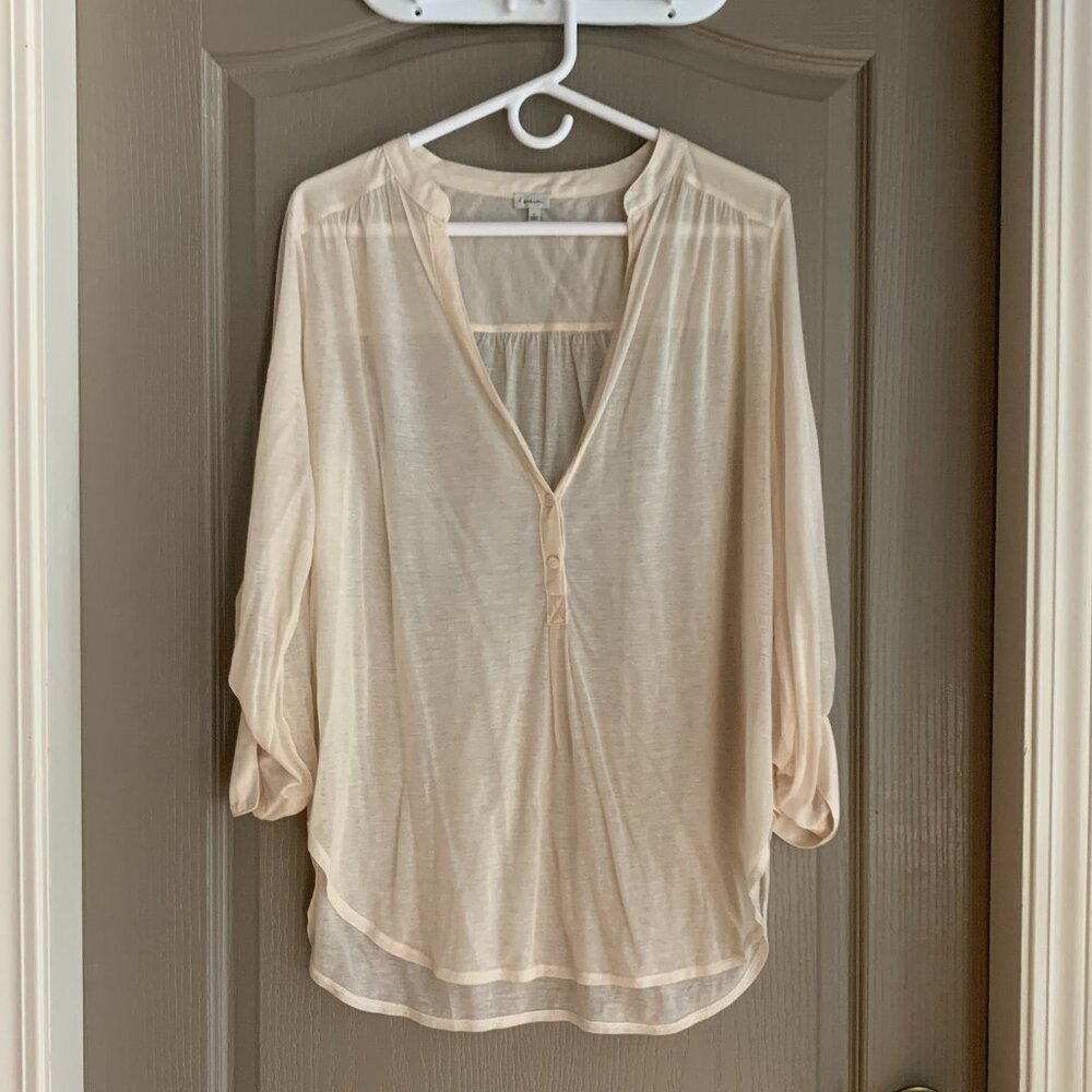 Babaton Sheer Beige Blouse - Lightweight & Effortless Boho Cottagecore